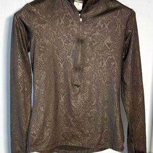 EUC Nike Pro Dri-FIT 1/2 Zip Pullover in Black Snakeskin